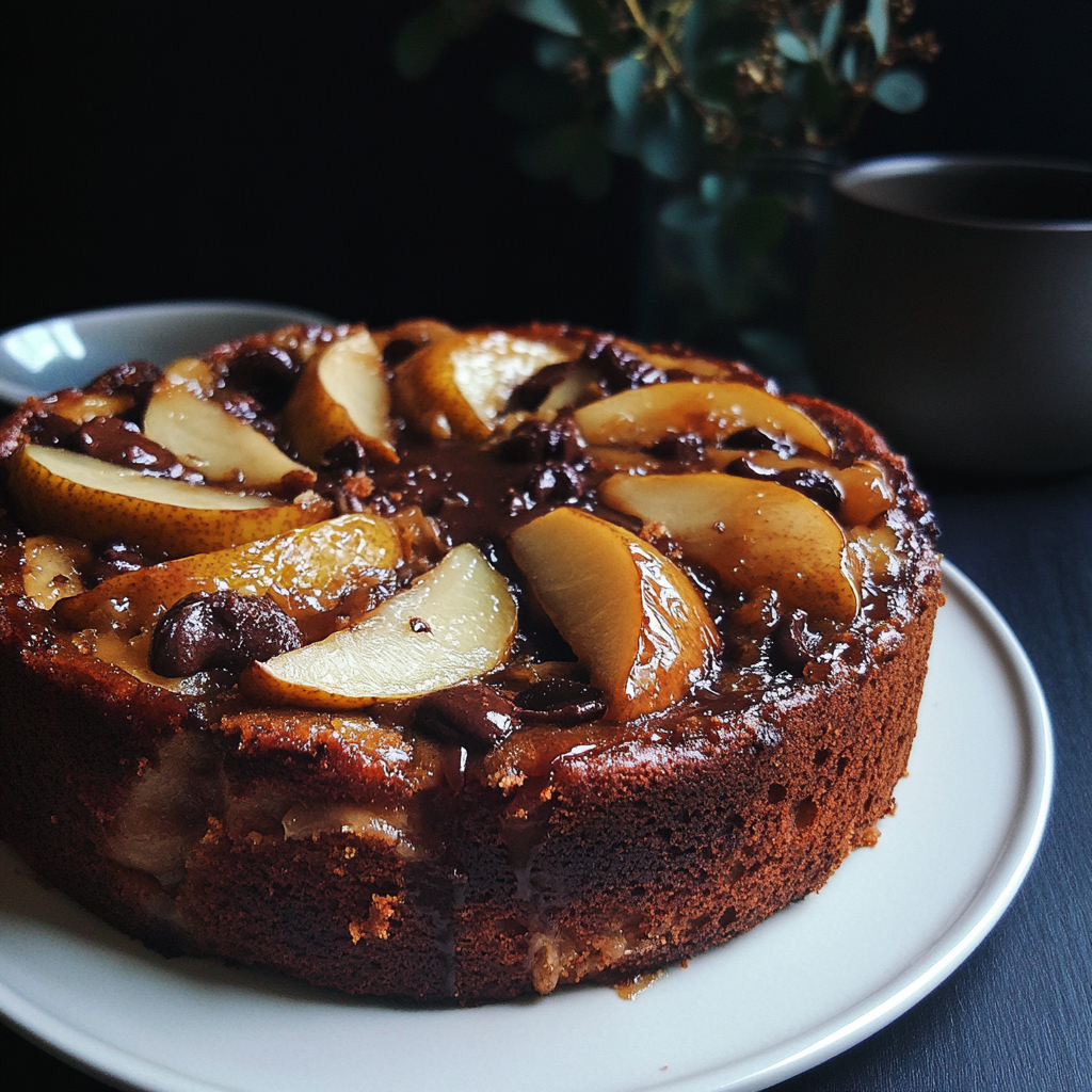 Moelleux croustillant poires chocolat