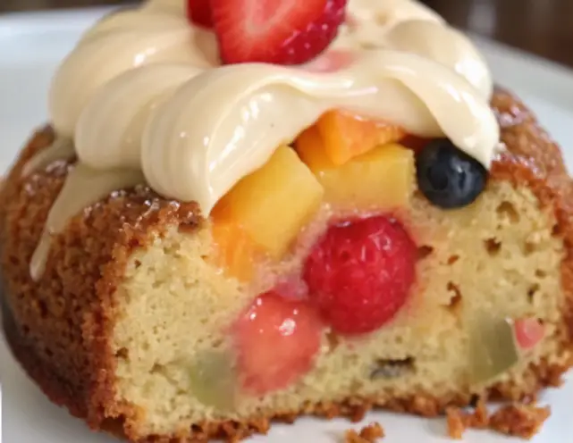 Gâteau Salade de Fruits et Sucre à la Crème