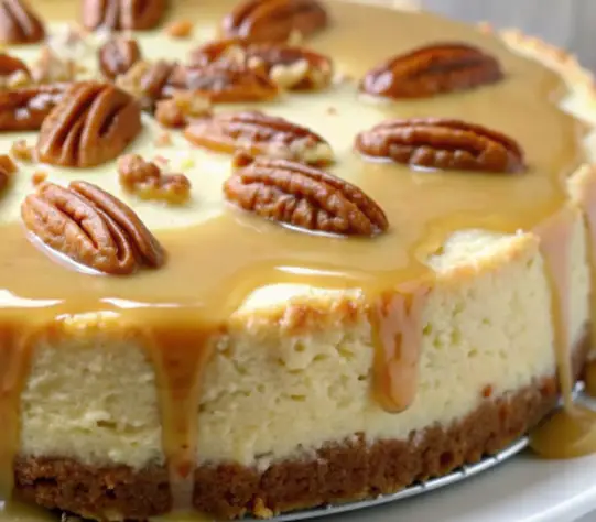 Gâteau au fromage à l'érable avec sauce à l'érable